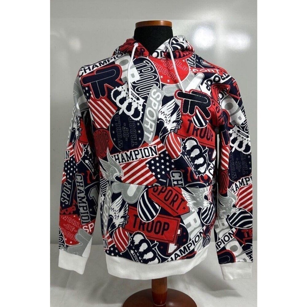 NEW‎ WORLD OF TROOP HOODIE JUNIOR SMALL BLK/RED/MULTICOLORED